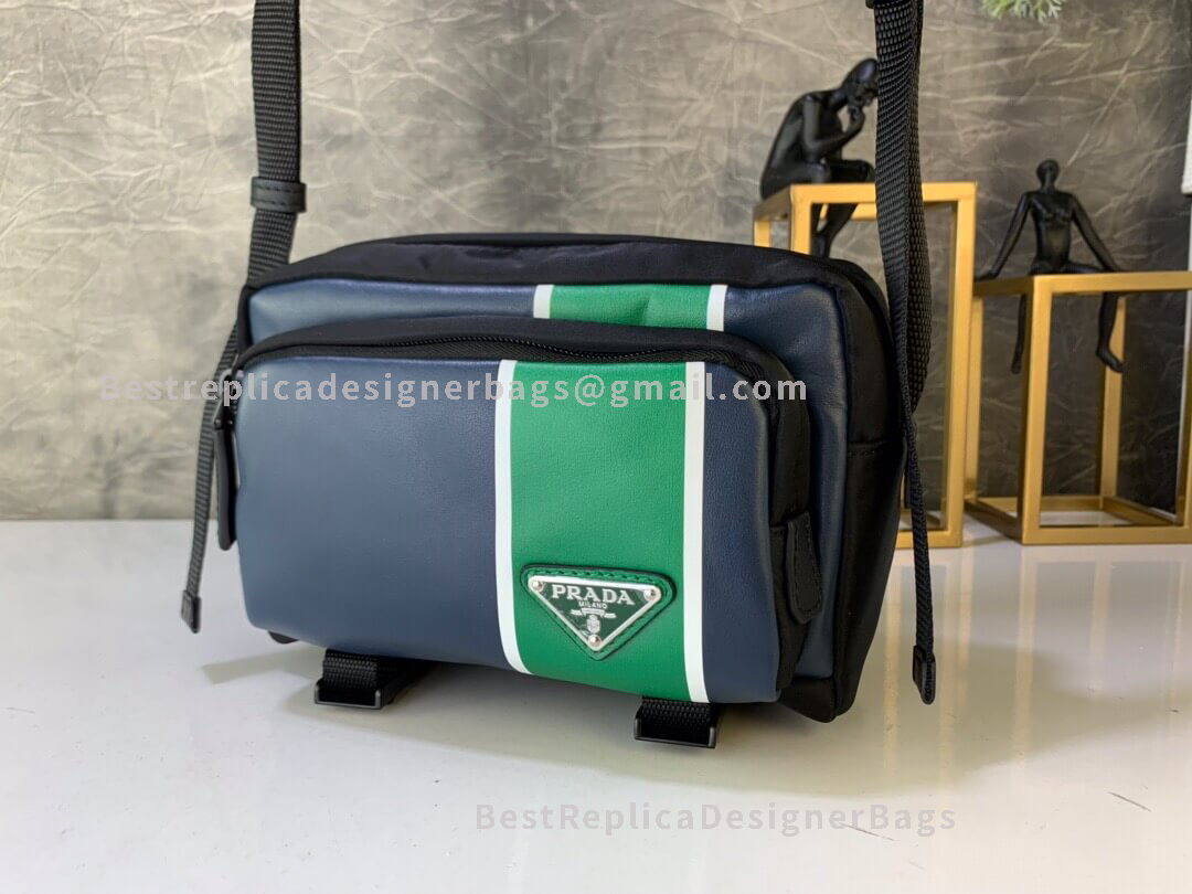 Prada Green Technical Fabric And Leather Bandoleer Bag 043